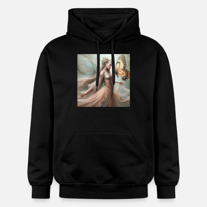 Fée Papillon. - Sweat à capuche Softstyle® Gildan Unisexe - noir