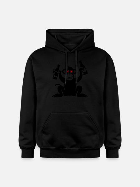 Affe Bier Besoffen - Gildan Unisex Softstyle® Midweight Hoodie - Schwarz