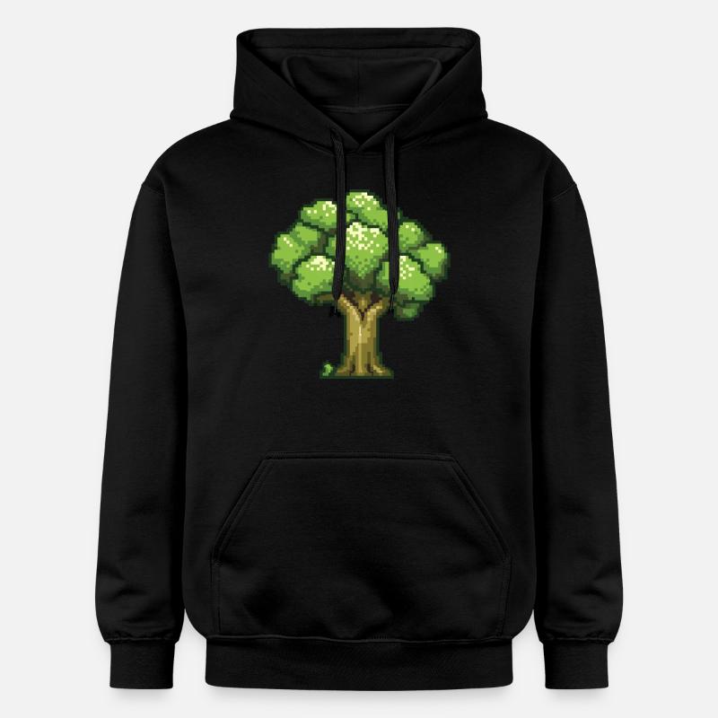 Icône pixel de brocoli - Sweat à capuche Softstyle® Gildan Unisexe - noir