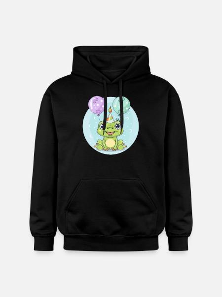 Frog Birthday Baby - Gildan Unisex Softstyle® Midweight Hoodie - black