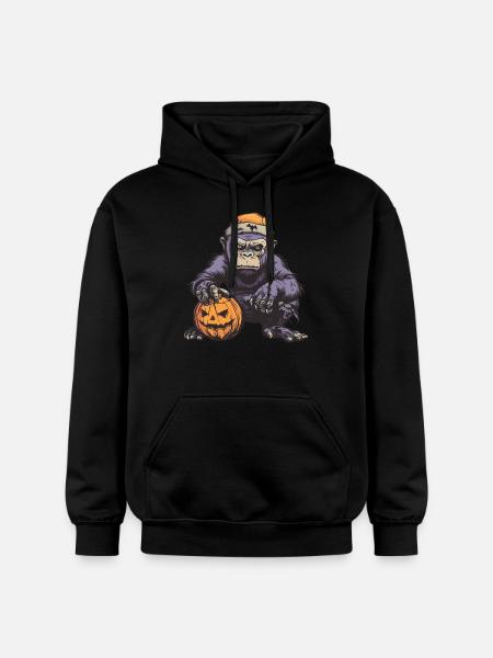 Gorilla Halloween Comic Funny - Gildan Unisex Softstyle® Midweight Hoodie - black