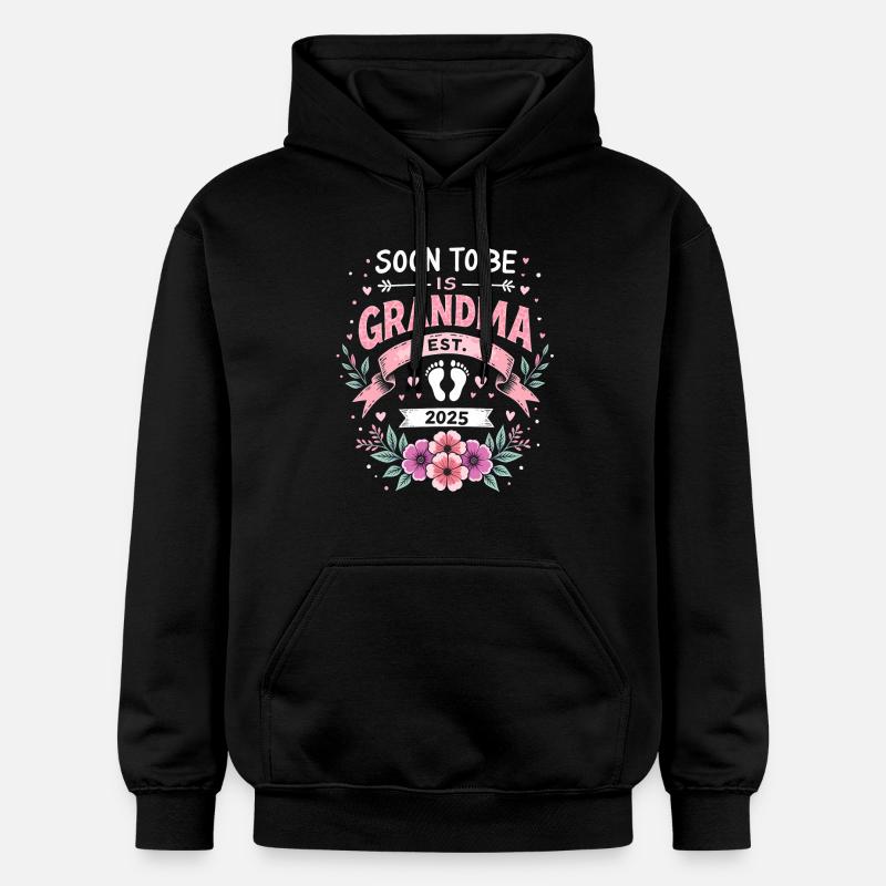 Bientôt grand-mère, bientôt grand-mère - Sweat à capuche Softstyle® Gildan Unisexe - noir