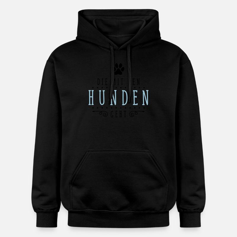 die mit den hunden geht - Gildan Unisex Softstyle® Midweight Hoodie - Schwarz