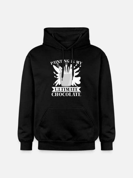 rolig konst målare målning är ultimat choklad - Gildan luvtröja unisex Softstyle® Midweight - svart