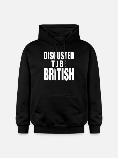 disgusted to be british - Gildan Unisex Softstyle® Midweight Hoodie - black