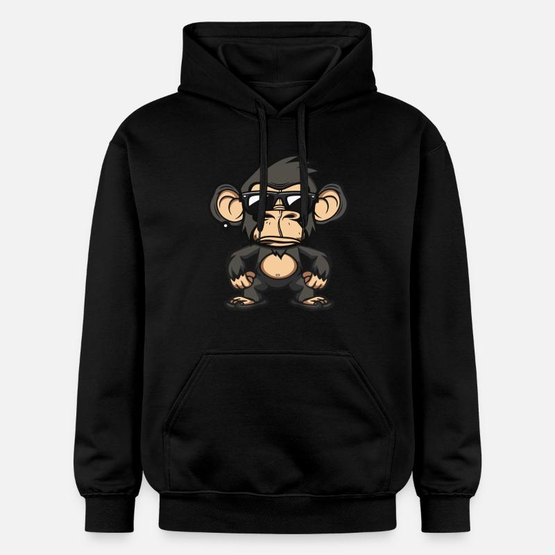 Singe Bande dessinée cool - Sweat à capuche Softstyle® Gildan Unisexe - noir