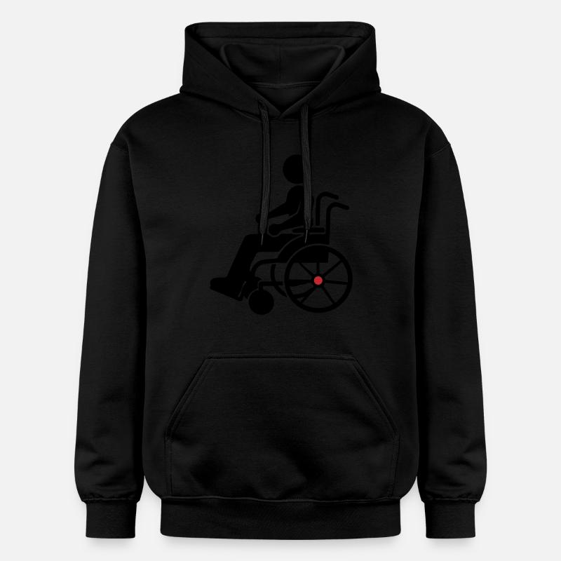 Rollstuhl Eingeschränkt - Gildan Unisex Softstyle® Midweight Hoodie - Schwarz