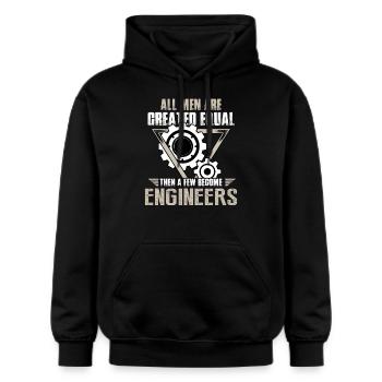 Ingenieur - Gildan Unisex Softstyle® Midweight Hoodie - Schwarz - Vorne - Marisol (170cm) & Nik (191cm)