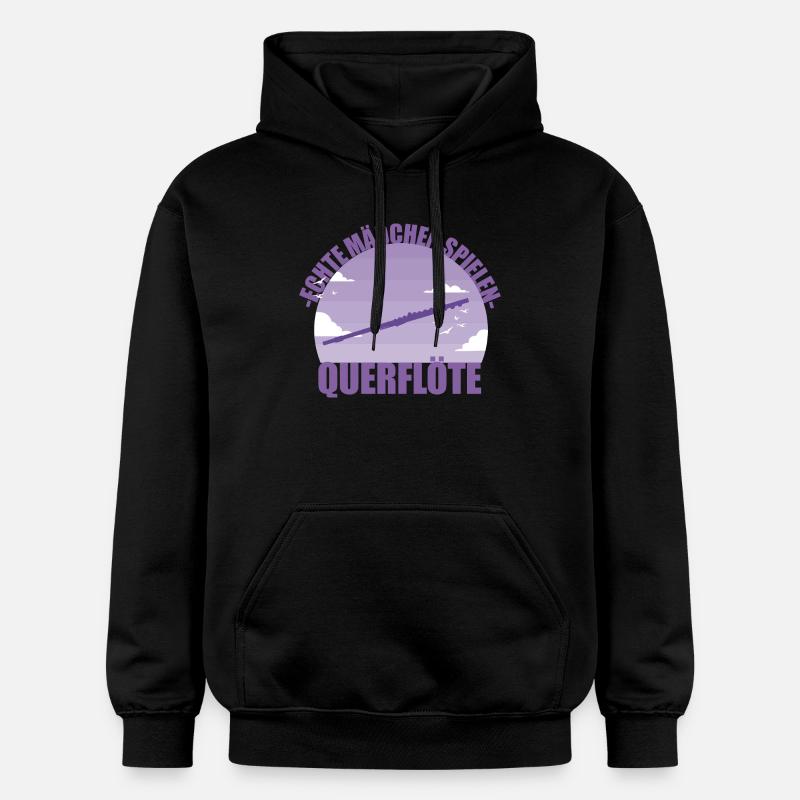 Querflöte Musikerin Instrument Mädchen Geschenk - Gildan Unisex Softstyle® Midweight Hoodie - Schwarz