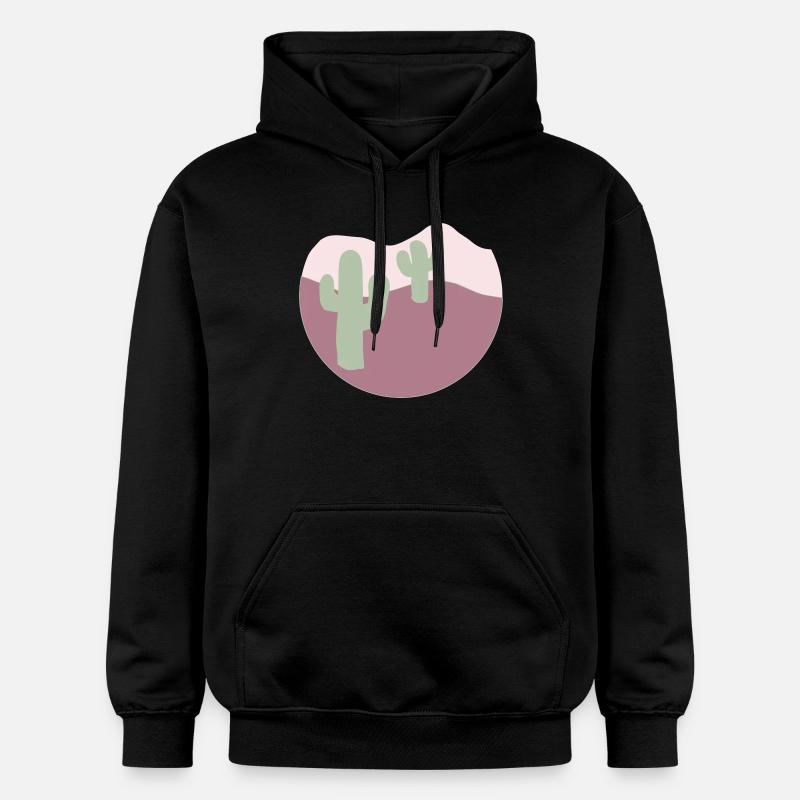 Désert avec des cactus - Sweat à capuche Softstyle® Gildan Unisexe - noir
