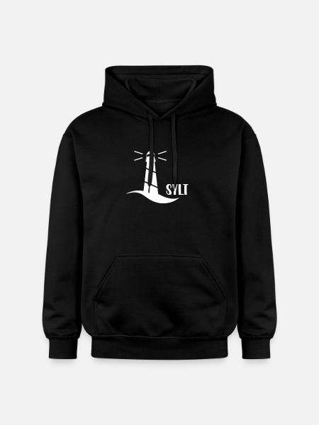 Lighthouse Sylt (white) - Gildan Unisex Softstyle® Midweight Hoodie - black