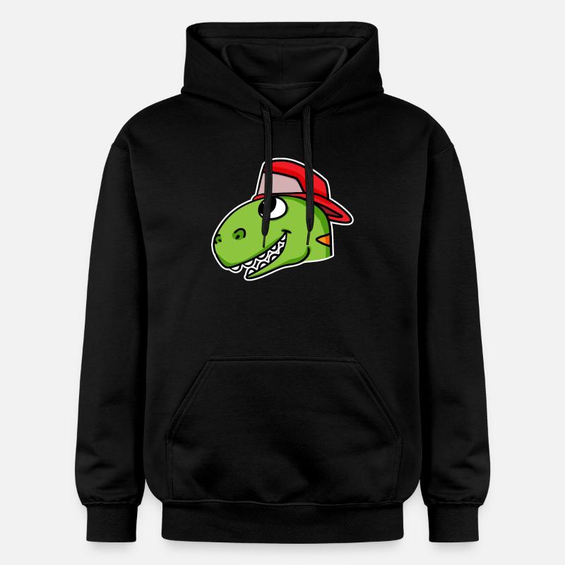 Tête de dinosaure Dino - Sweat à capuche Softstyle® Gildan Unisexe - noir