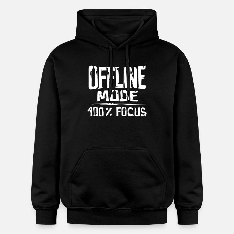 Offline Mode - 100% Focus - Gildan Unisex Softstyle® Midweight Hoodie - black