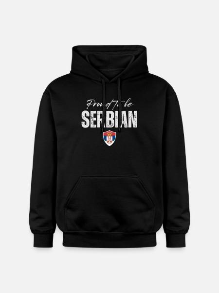 Serbe fier, fabriqué en Serbie - Sweat à capuche Softstyle® Gildan Unisexe - noir