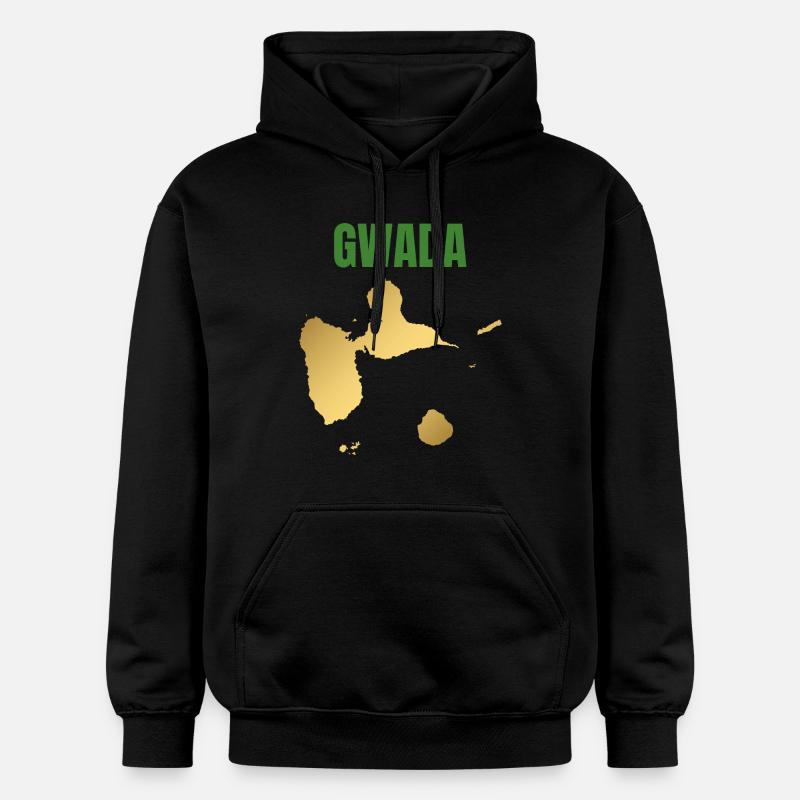T-shirt GWADA carte dorée Antilles - Sweat à capuche Softstyle® Gildan Unisexe - noir