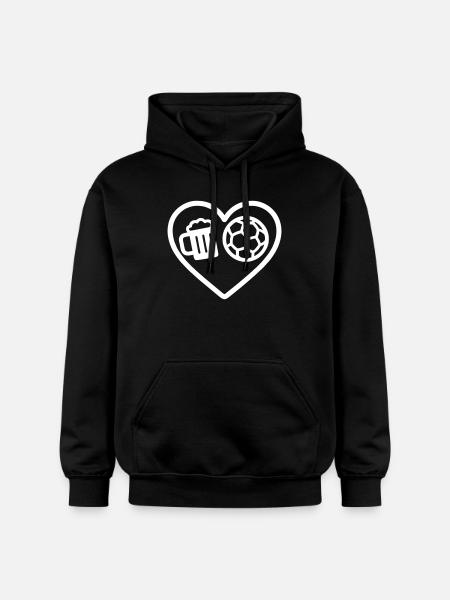 Heart Handball Bier - Gildan Unisex Softstyle® Midweight Hoodie - Schwarz