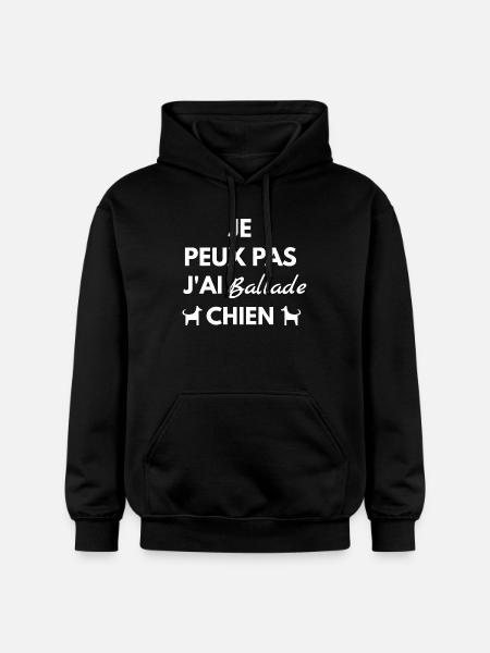 I can't I have Ballade Chien - Gildan Unisex Softstyle® Midweight Hoodie - black