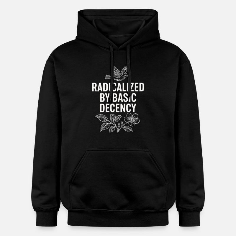 Radicalized by Basic Decency Statement Shirt - Gildan Unisex Softstyle® Midweight Hoodie - Schwarz