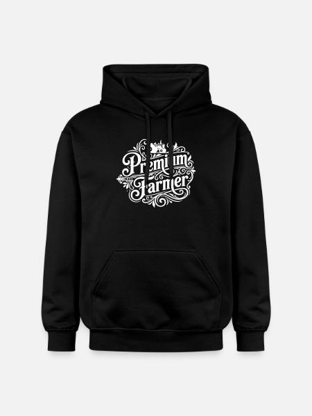 Premium Farmer Landwirt - Gildan Unisex Softstyle® Midweight Hoodie - black
