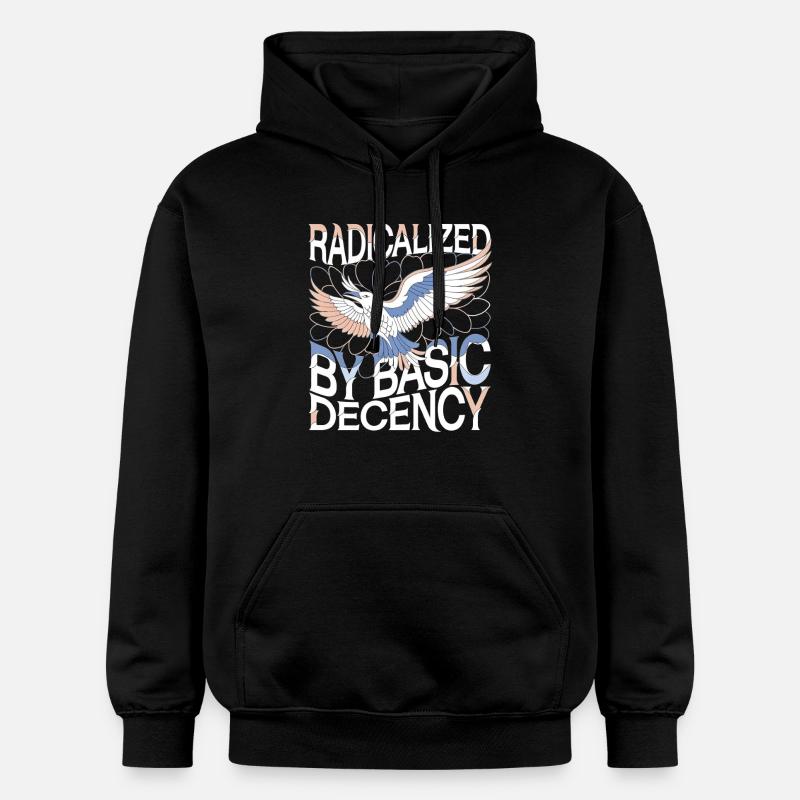 Radicalized by Basic Decency Statement Kunst - Gildan Unisex Softstyle® Midweight Hoodie - Schwarz