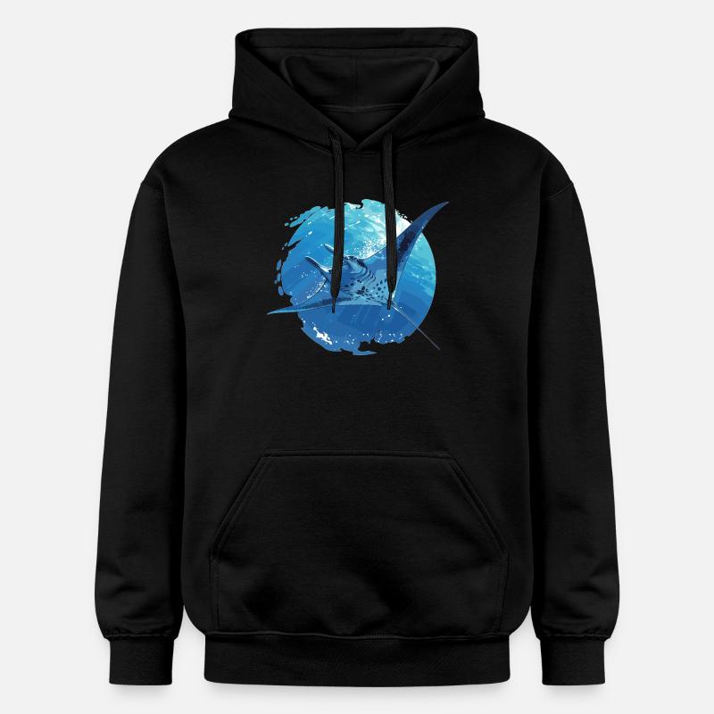 Rochen Mantarochen - Gildan Unisex Softstyle® Midweight Hoodie - Schwarz
