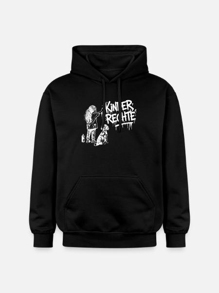 Kinderrechte weißes Graffiti - Gildan Unisex Softstyle® Midweight Hoodie - Schwarz