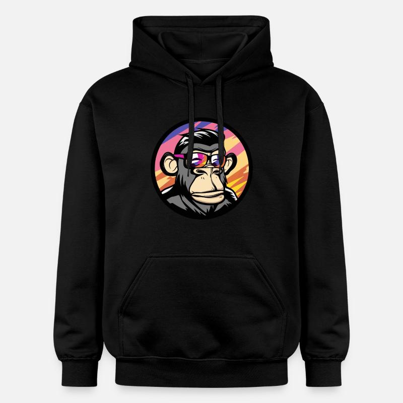 Affe Comic Cool Sommer - Gildan Unisex Softstyle® Midweight Hoodie - Schwarz