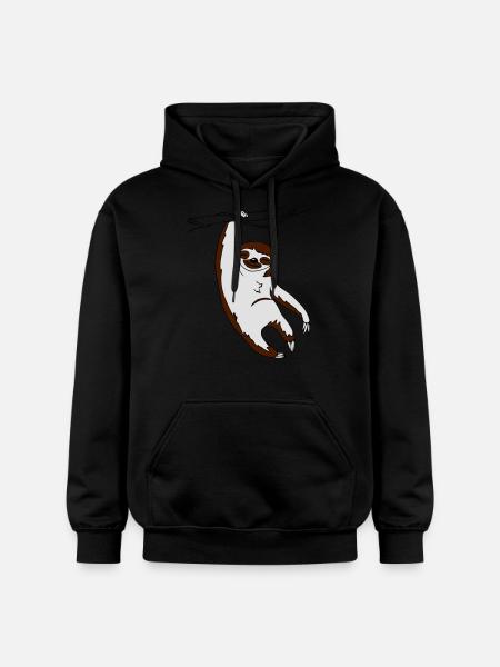 Faultier hängend am Baum - Gildan Unisex Softstyle® Midweight Hoodie - Schwarz