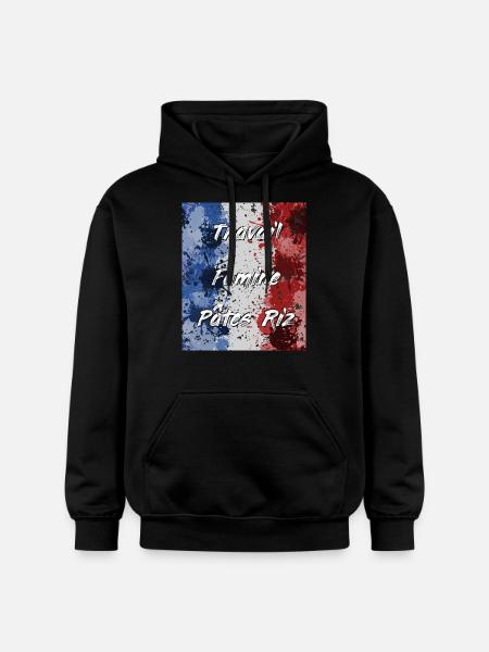 Travail Famine Pâtes Riz - Sweat à capuche Softstyle® Gildan Unisexe - noir