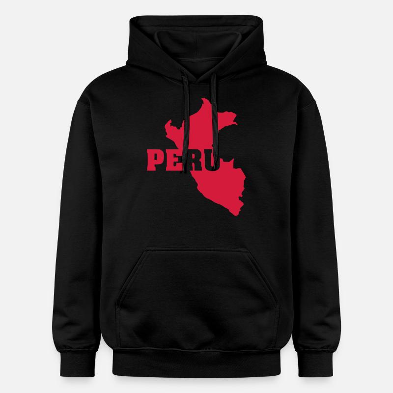 Pérou (ID: 002006) - Sweat à capuche Softstyle® Gildan Unisexe - noir