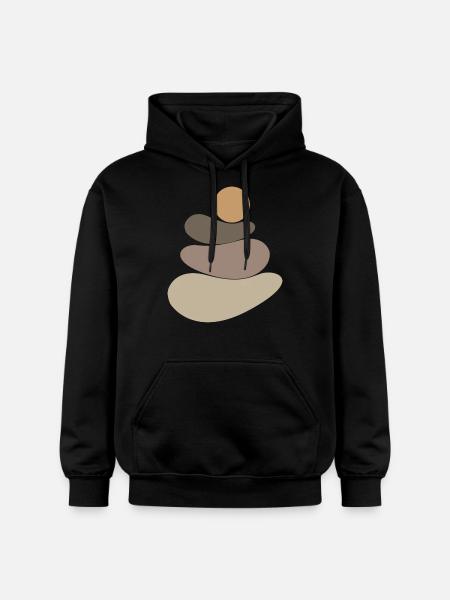 Brown stone/rock logo - Gildan Unisex Softstyle® Midweight Hoodie - black