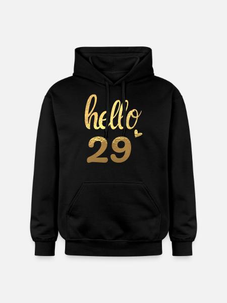 Hello 29 doré - Sweat à capuche Softstyle® Gildan Unisexe - noir