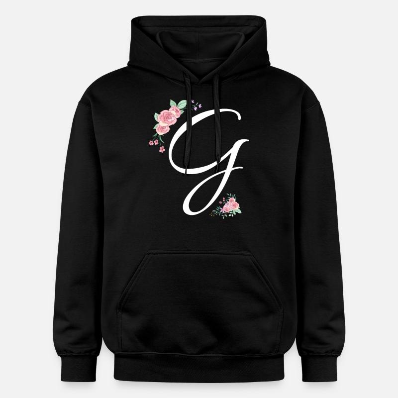 Lettre g fleurs - Sweat à capuche Softstyle® Gildan Unisexe - noir