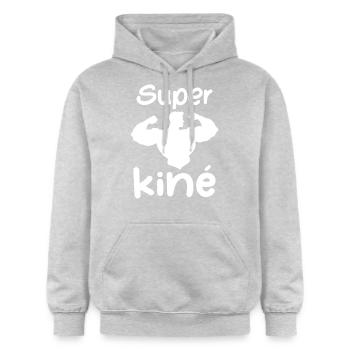 Super kiné - Sweat à capuche Softstyle® Gildan Unisexe - gris clair chiné - Devant - Liana (172cm) & Jaron (178cm)
