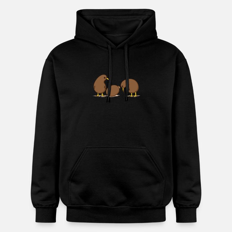 Deux kiwis avec un kiwi - Sweat à capuche Softstyle® Gildan Unisexe - noir