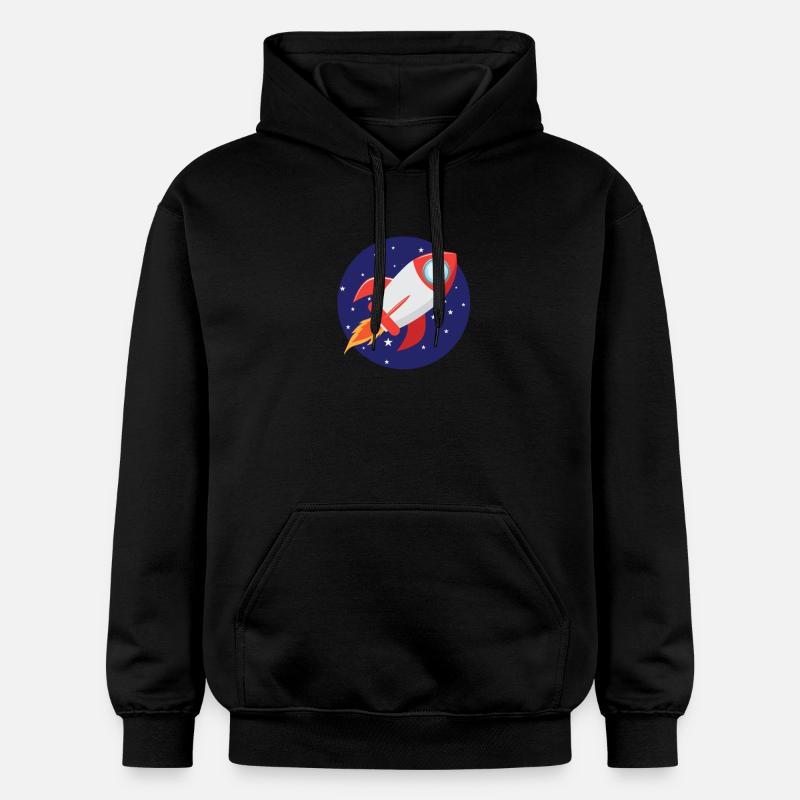 Fusée avec étoiles - Sweat à capuche Softstyle® Gildan Unisexe - noir