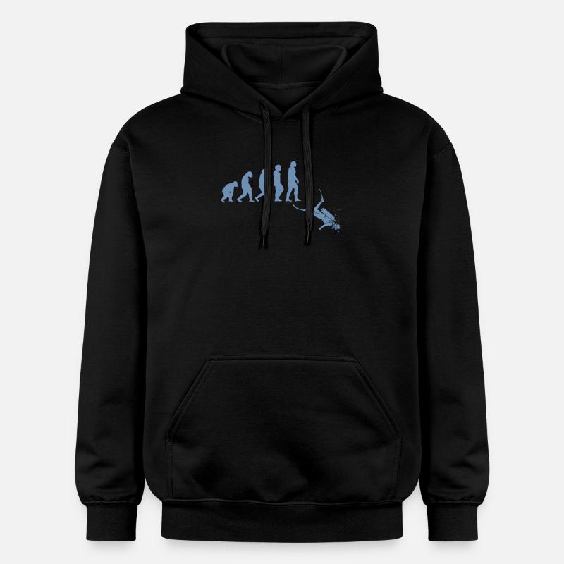 Taucher Evolution Tshirt - Gildan Unisex Softstyle® Midweight Hoodie - Schwarz