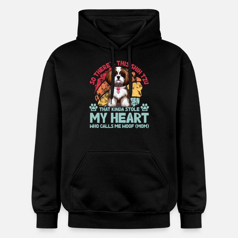 Shih Tzu Drôle de dicton - Sweat à capuche Softstyle® Gildan Unisexe - noir