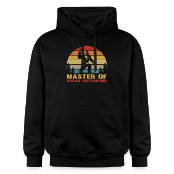 Introvert - Introvert Bigfoot - Funny Introvert - Gildan Unisex Softstyle® Midweight Hoodie - Schwarz - Vorne - Marisol (170cm) & Nik (191cm)