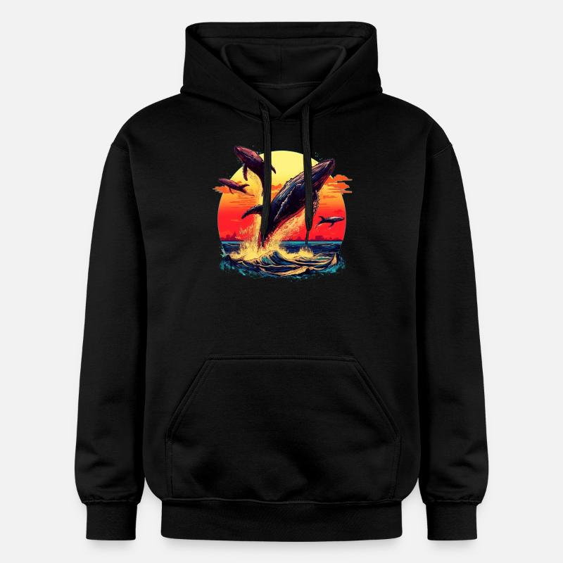 Baleine bleue - Sweat à capuche Softstyle® Gildan Unisexe - noir