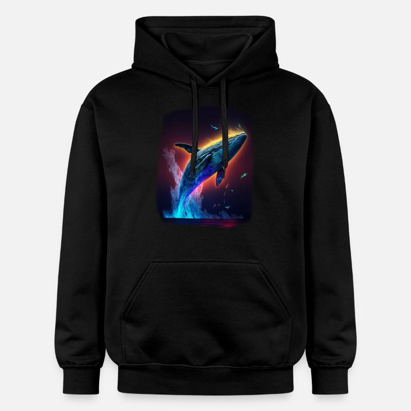 Baleine bleue - Sweat à capuche Softstyle® Gildan Unisexe - noir