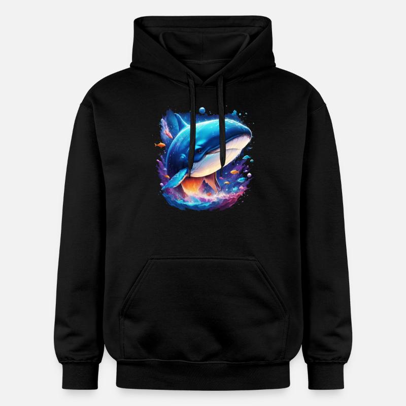 Baleine bleue - Sweat à capuche Softstyle® Gildan Unisexe - noir