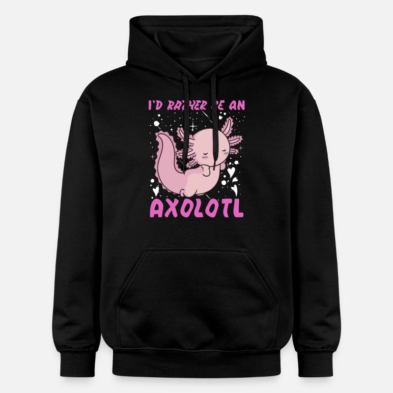 I'd rather be an Axolotl - Gildan Unisex Softstyle® Midweight Hoodie - black