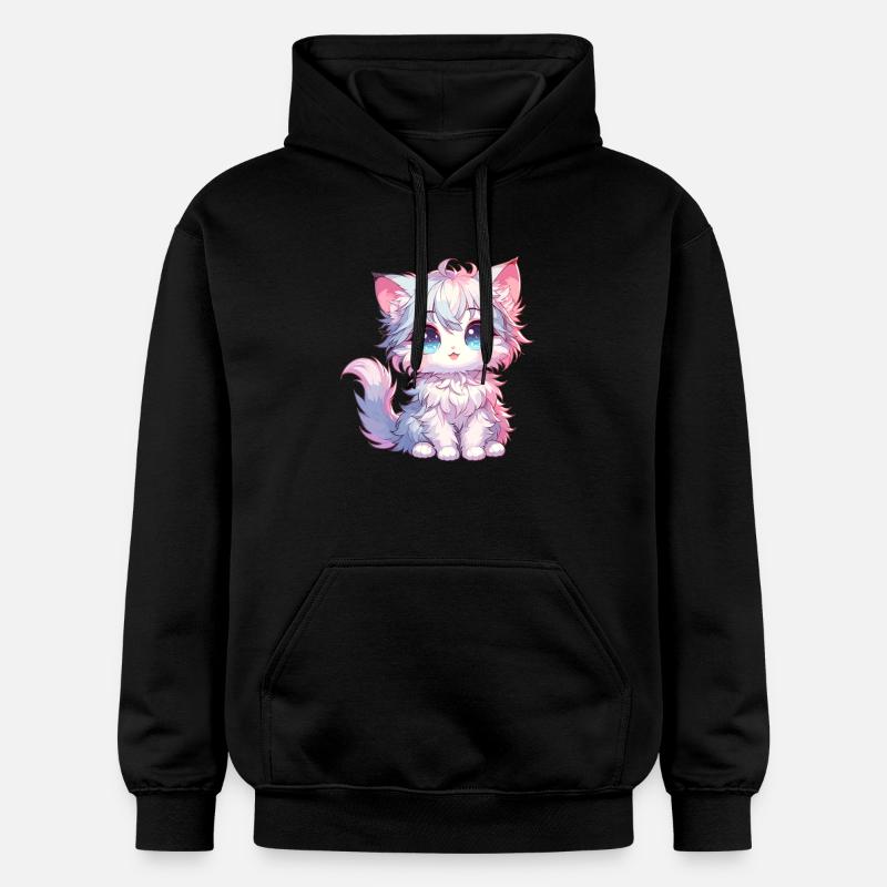 Anime Bébé Chat - Sweat à capuche Softstyle® Gildan Unisexe - noir