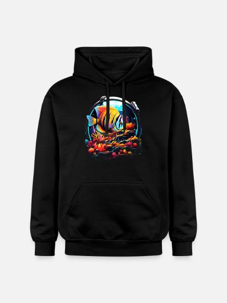 Angelfish - Gildan Unisex Softstyle® Midweight Hoodie - black