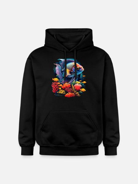 Angelfish - Gildan Unisex Softstyle® Midweight Hoodie - black