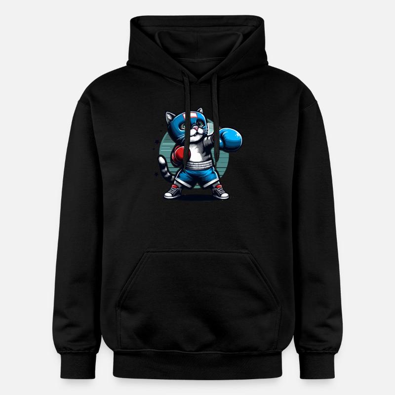 Chat de boxe - Sweat à capuche Softstyle® Gildan Unisexe - noir