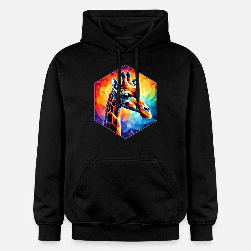 Girafe dans l’illustration polygonale - Sweat à capuche Softstyle® Gildan Unisexe - noir