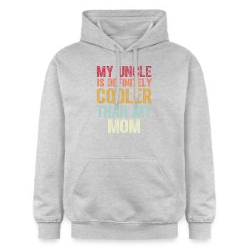 My Uncle Is Definitely Cooler Than My Mom - Gildan Unisex Softstyle® Midweight Hoodie - light heather grey - Front - Liana (172cm) & Jaron (178cm)