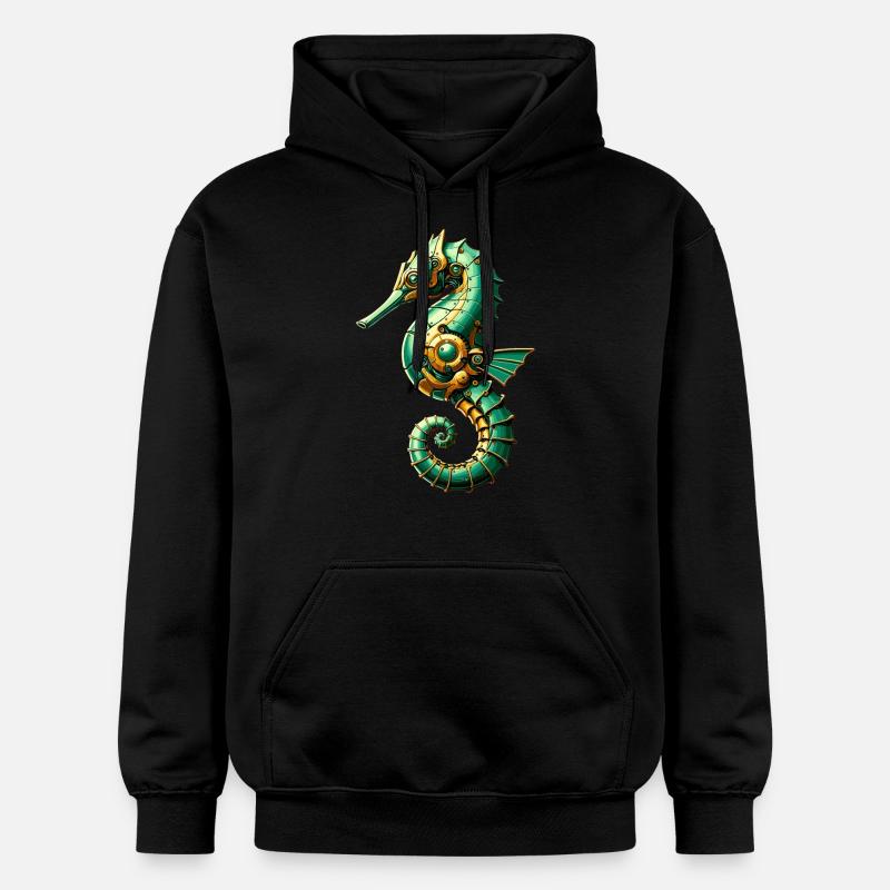 Seepferdchen Roboter, Roboter-Seepferdchen - Gildan Unisex Softstyle® Midweight Hoodie - Schwarz